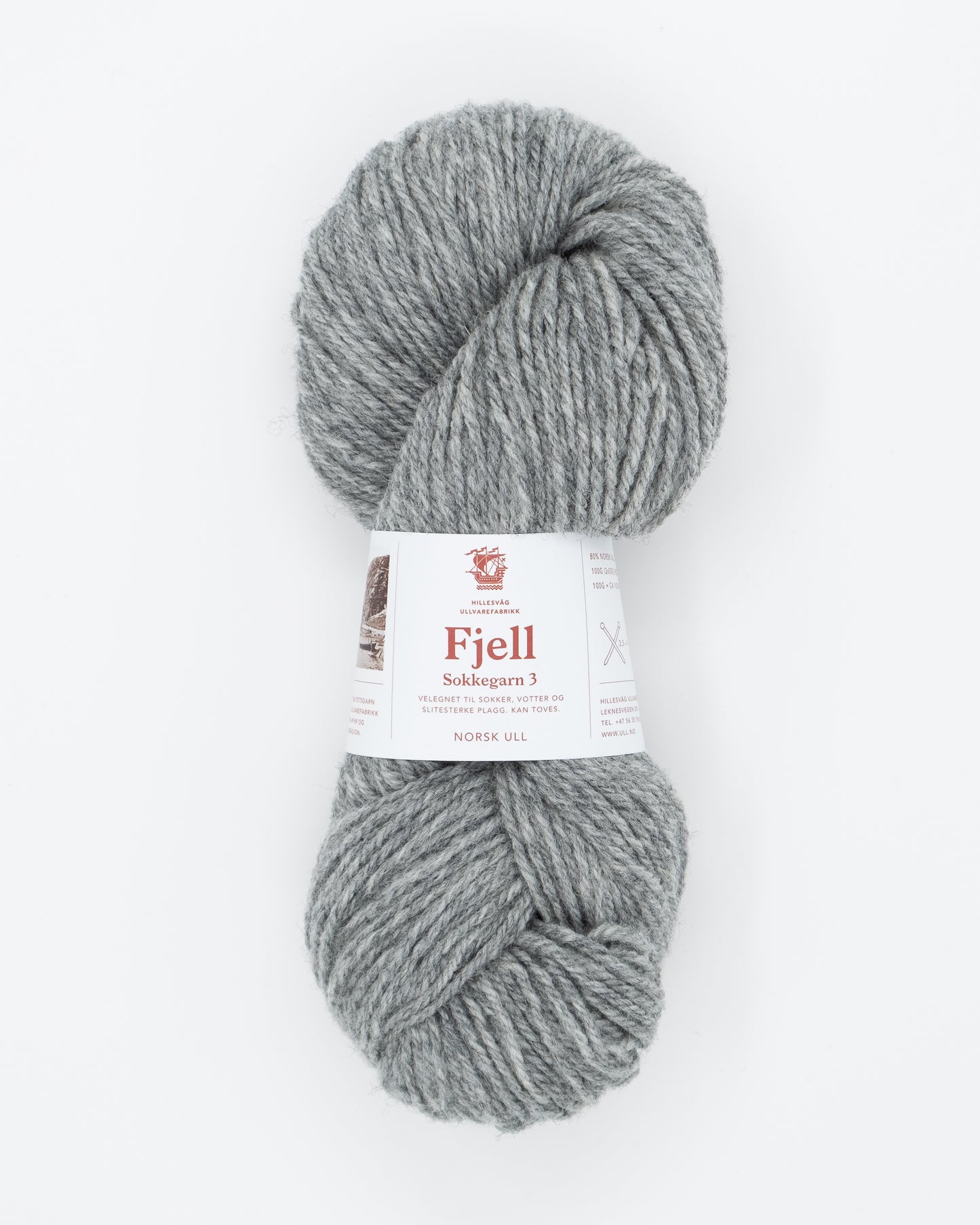 Fjell sokkegarn 115 mellomgrå