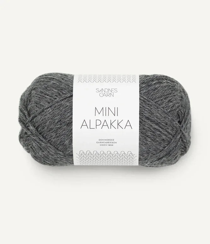 Mini alpakka 1053 mørk gråmelert - Strikkedrøm