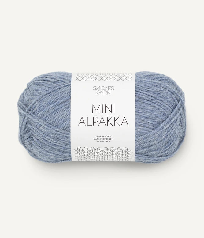 Mini alpakka 6221 lys blåmelert