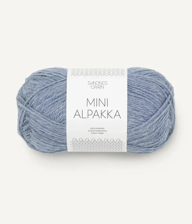 Mini alpakka 6221 lys blåmelert - Strikkedrøm