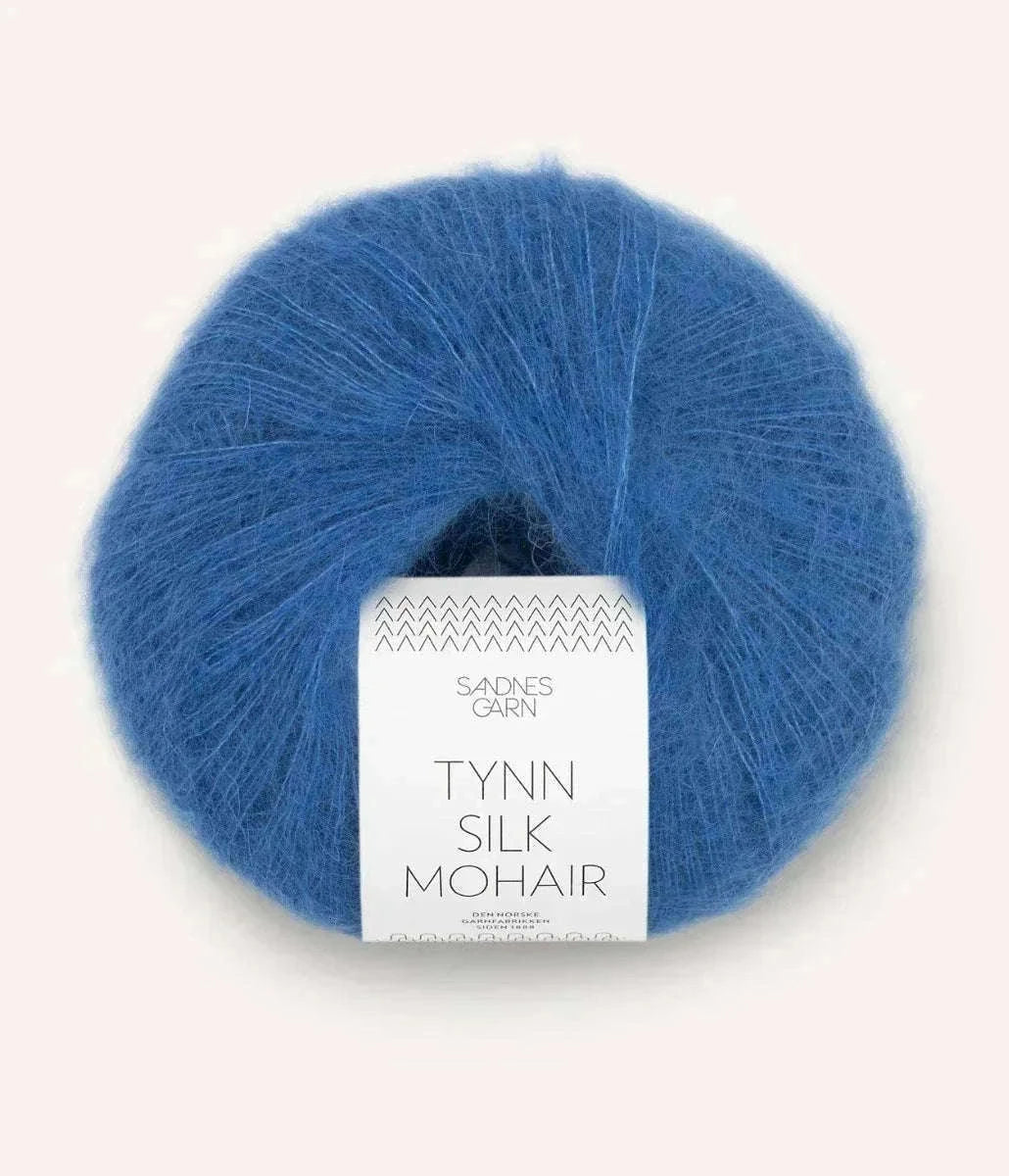 6044 Regatta blå Tynn silk mohair - Strikkedrøm