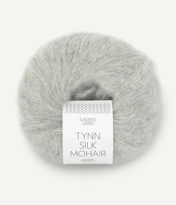 Tynn silk mohair grå 1022 - Strikkedrøm