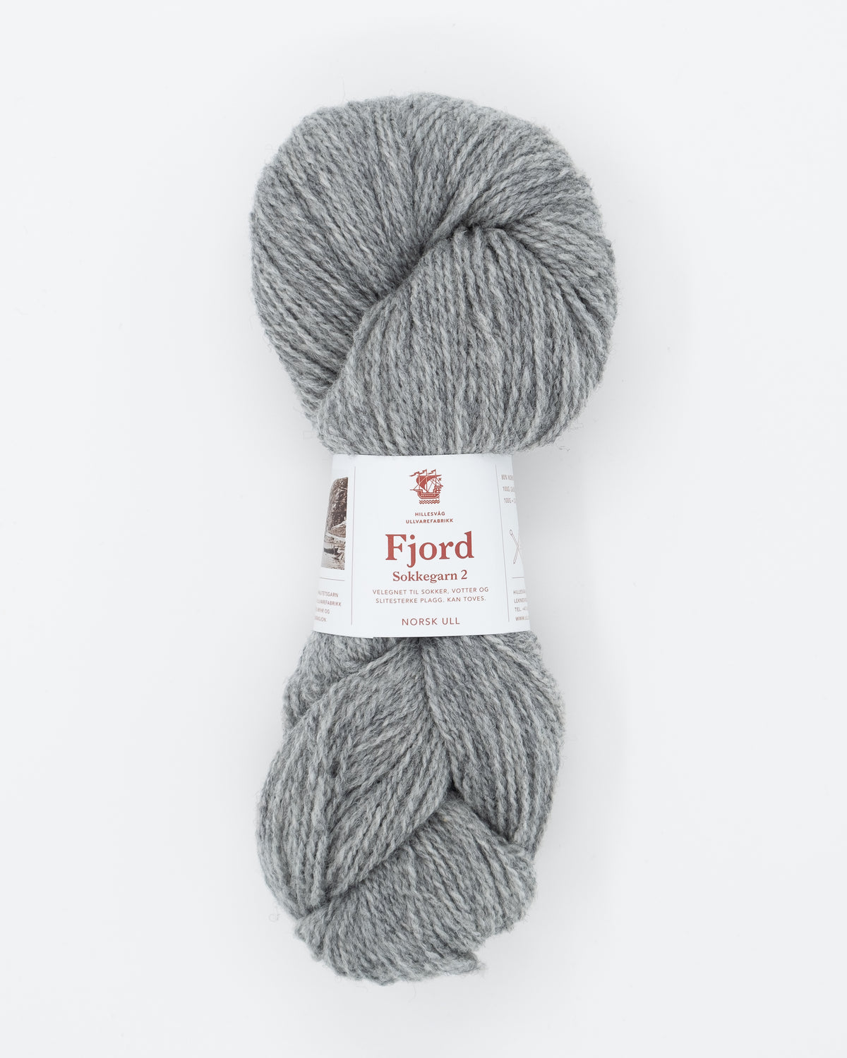 Fjord sokkegarn 115 Mellomgrå