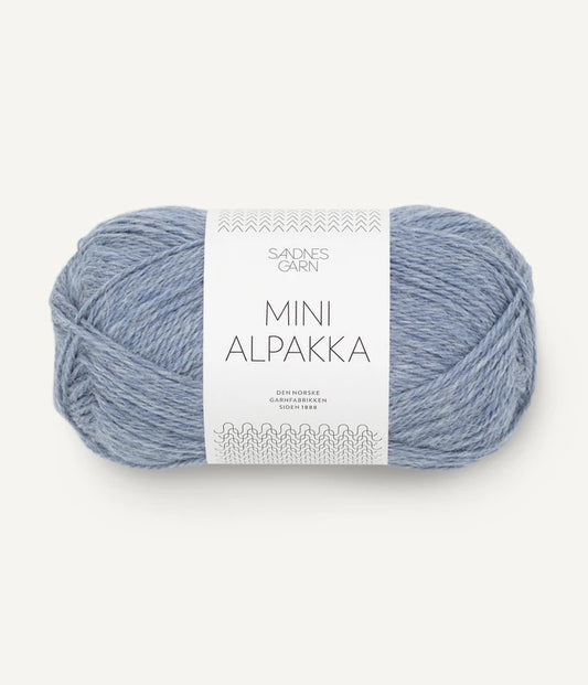 Mini alpakka 6221 lys blåmelert