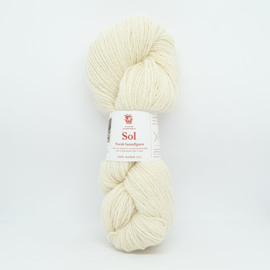 Sol lammeull ubleket hvit 400