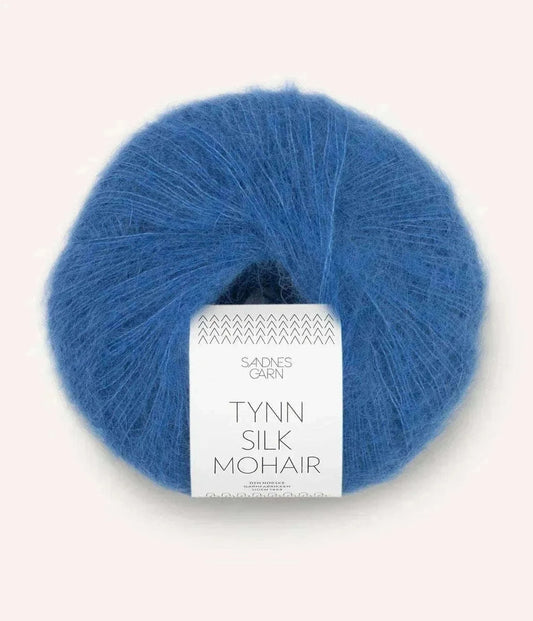 6044 Regatta blå Tynn silk mohair - Strikkedrøm