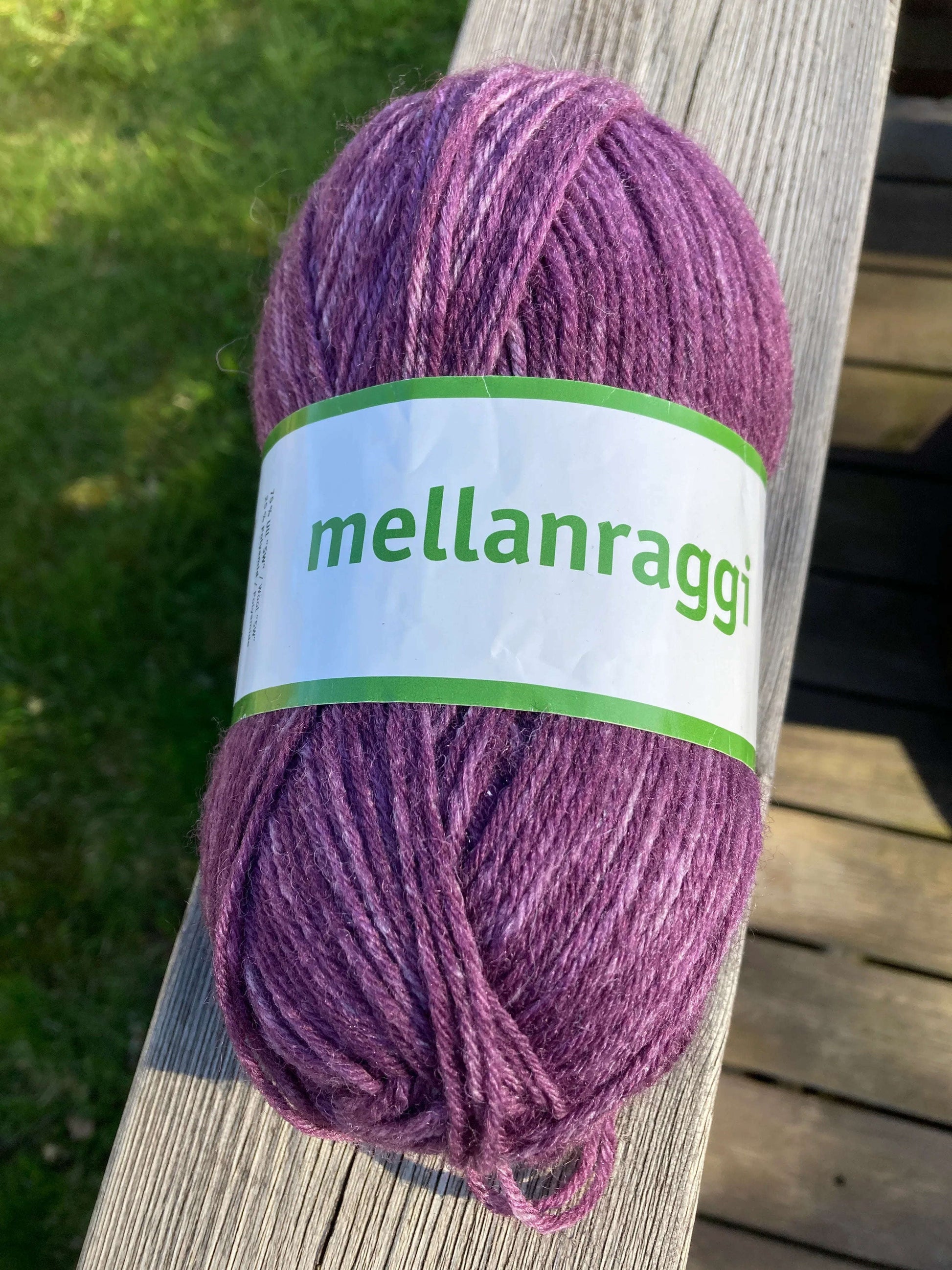 Mellanraggi Melert burgunder 28221 - Strikkedrøm