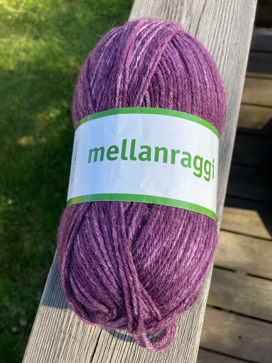 Mellanraggi Melert burgunder 28221 - Strikkedrøm