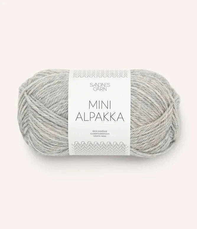 Mini alpakka 1032 lys gråmelert - Strikkedrøm