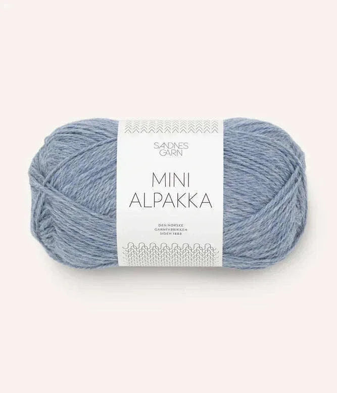 Mini alpakka 6221 lys blåmelert - Strikkedrøm