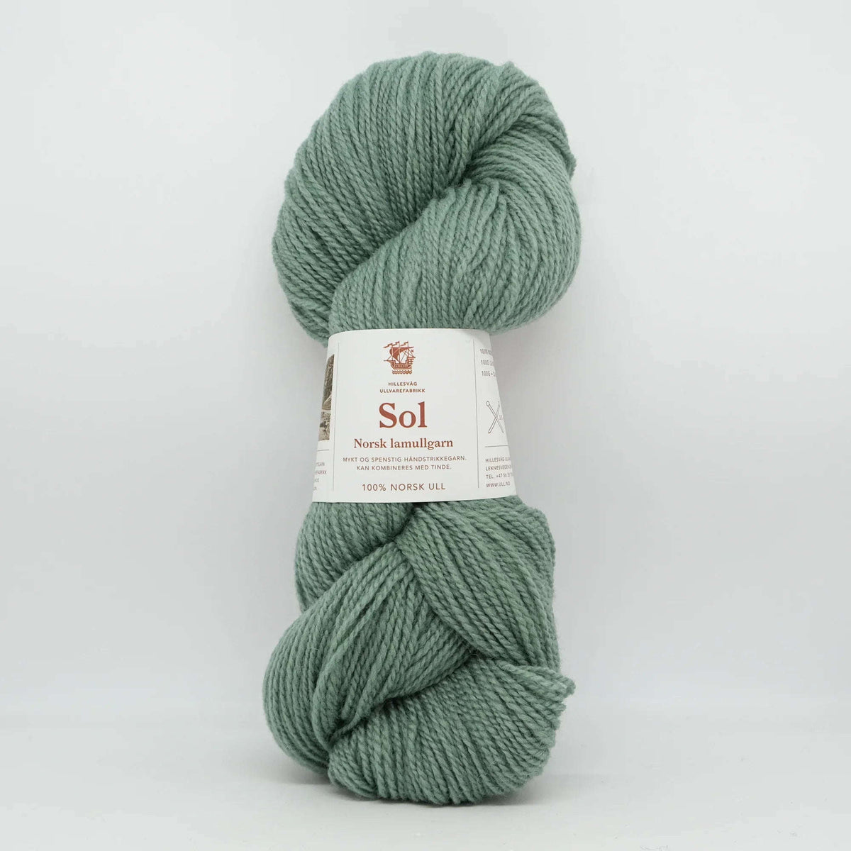 Sol lammeull 58430 støvet grønn - Strikkedrøm