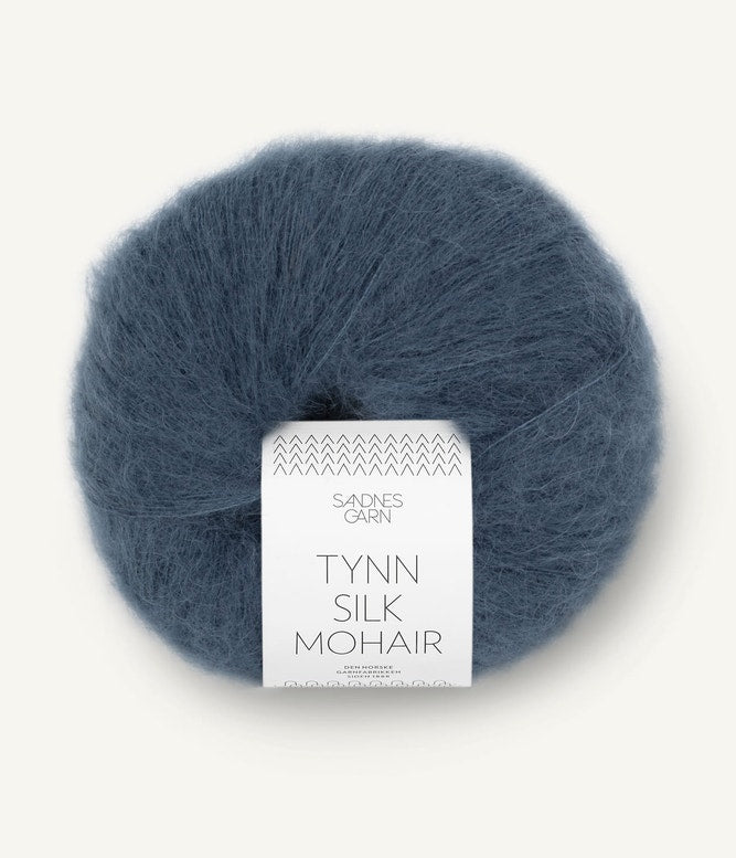 Tynn silk mohair  mørk blå 6081
