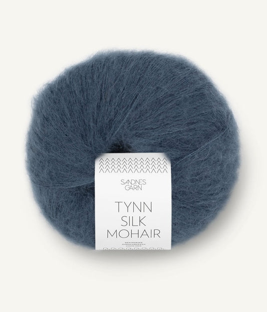 Tynn silk mohair  mørk blå 6081